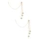 Kundan Green Beads Pearl Ear Chain Earrings Pair